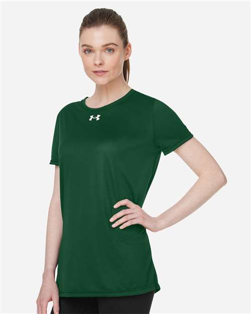 Women's Team Tech™ T-Shirt - OnModelSide - B150E2542 - Forest Green/ White