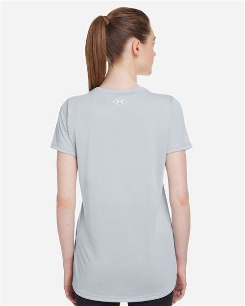 Women's Team Tech™ T-Shirt - OnModelBack - B150E2592 - Mod Grey Light Heather/ White