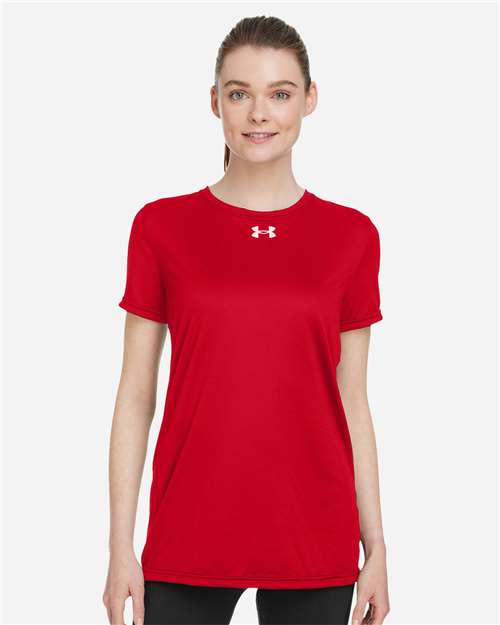 Women's Team Tech™ T-Shirt - OnModelFront - B150E2702 - Red/ White