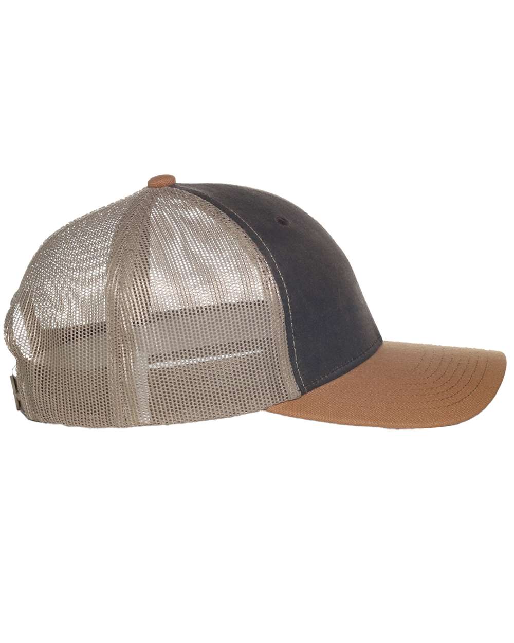 Tri-Color Mesh Back Trucker Cap - DirectSide - B307E5560 - Brown/ Khaki/ Duck