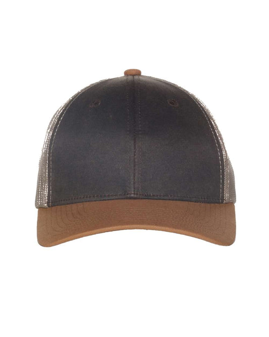 Tri-Color Mesh Back Trucker Cap - Front - B307E5560 - Brown/ Khaki/ Duck