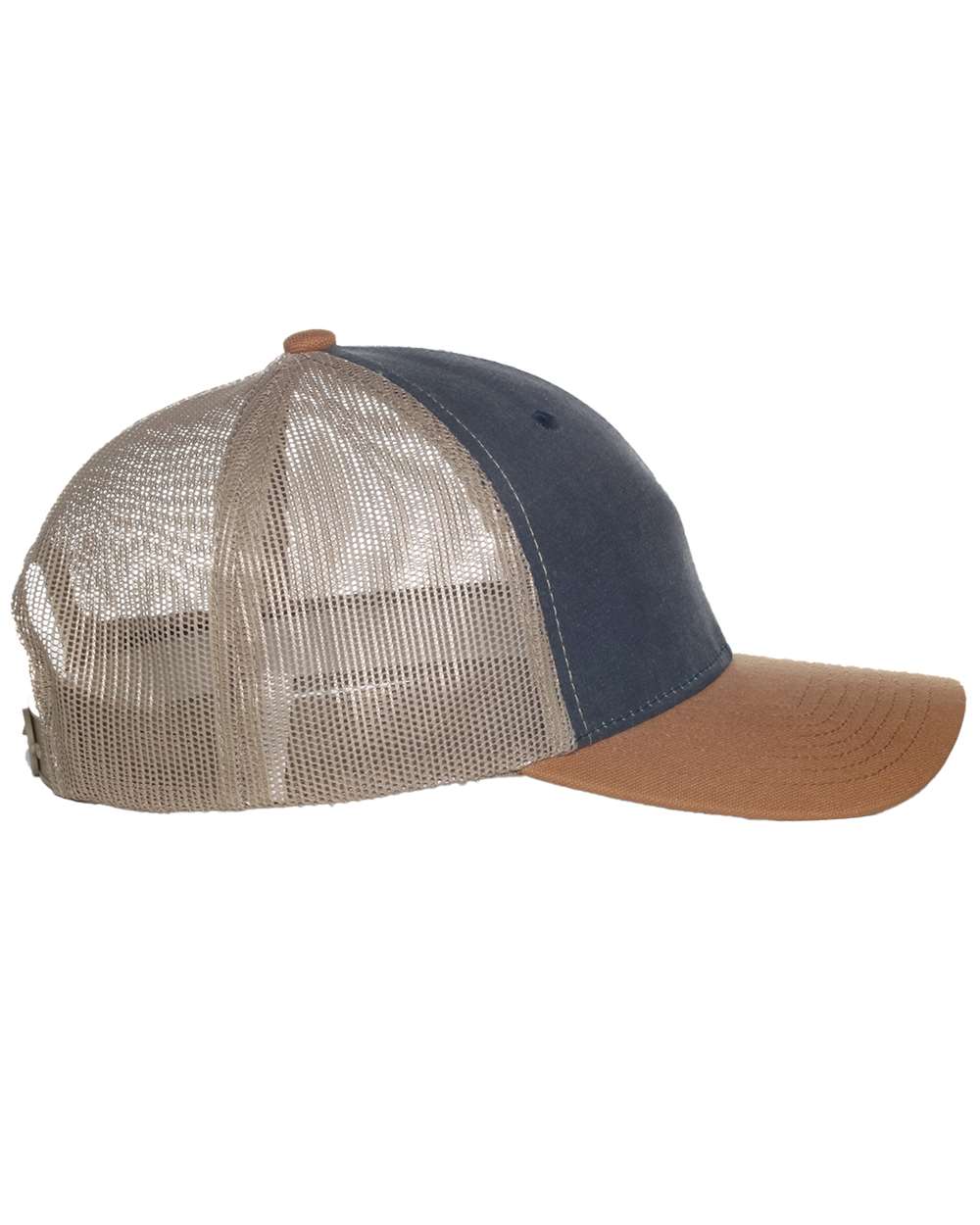 Tri-Color Mesh Back Trucker Cap - DirectSide - B307E5650 - Navy/ Khaki/ Duck