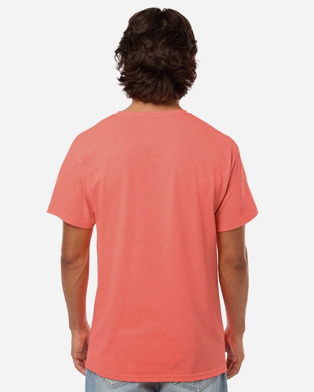 Gold Soft Touch T-Shirt - OnModelBack - B01542053 - Heather Coral