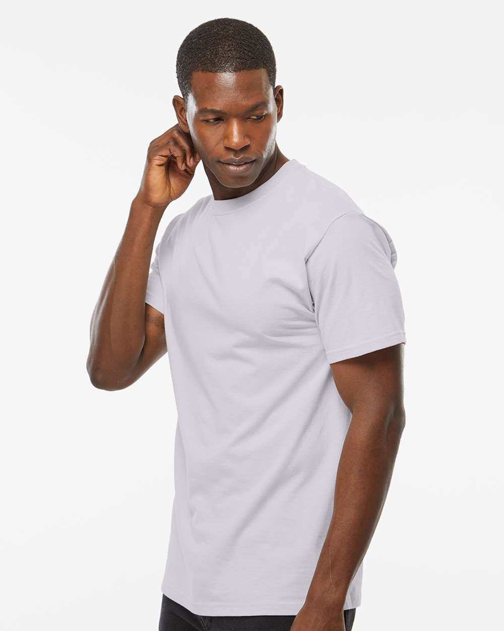 Gold Soft Touch T-Shirt - OnModelSide - B01542013 - Silver