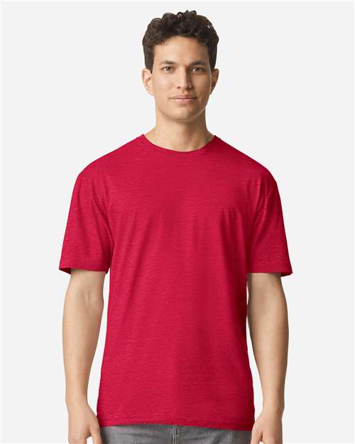 Unisex Light Cotton T-Shirt - OnModelFront - B02860182 - Cherry Red