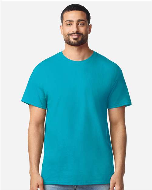 Unisex Light Cotton T-Shirt - OnModelFront - B02860402 - Tropical Blue