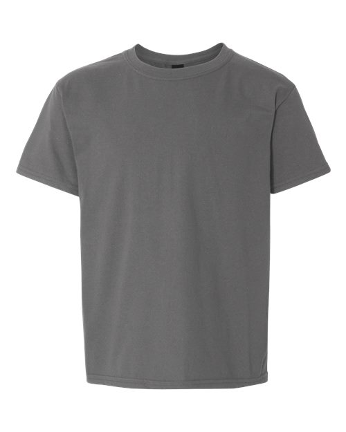 Youth Light Cotton T-Shirt - Front - B04660592 - Charcoal