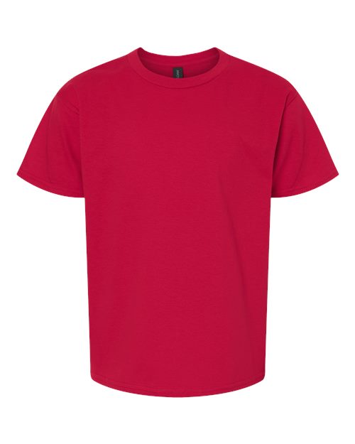 Youth Light Cotton T-Shirt - Front - B04660702 - Cherry Red