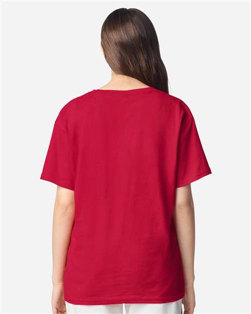 Youth Light Cotton T-Shirt - OnModelBack - B04660702 - Cherry Red