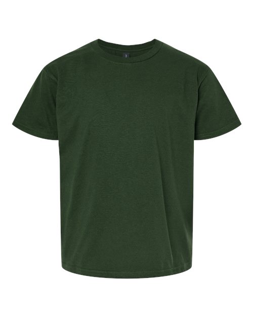 Youth Light Cotton T-Shirt - Front - B04660542 - Forest Green