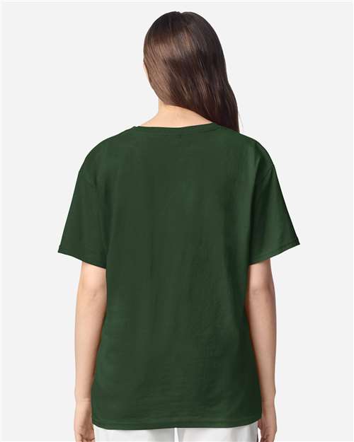 Youth Light Cotton T-Shirt - OnModelBack - B04660542 - Forest Green
