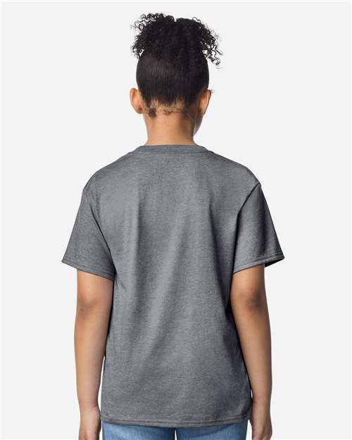 Youth Light Cotton T-Shirt - OnModelBack - B04660092 - Graphite Heather