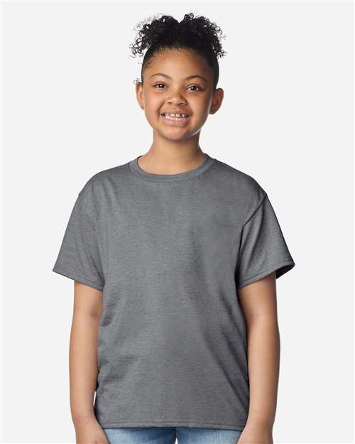 Youth Light Cotton T-Shirt - OnModelFront - B04660092 - Graphite Heather