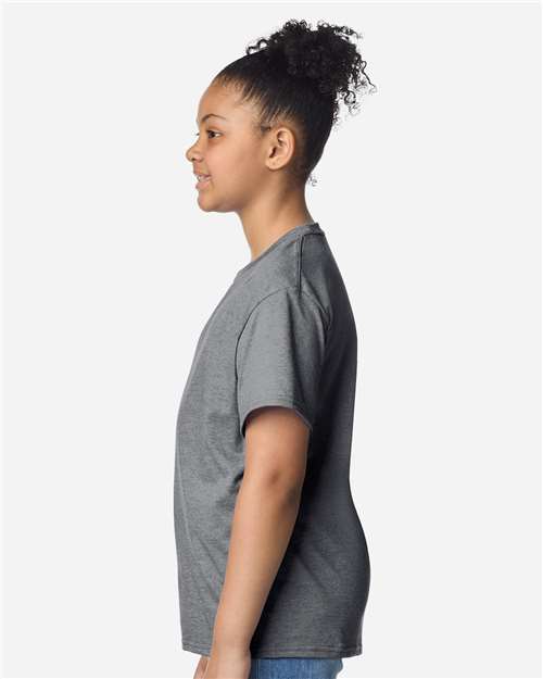 Youth Light Cotton T-Shirt - OnModelSide - B04660092 - Graphite Heather