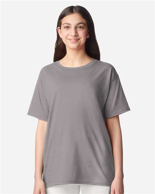 Youth Light Cotton T-Shirt - OnModelFront - B04660132 - Gravel