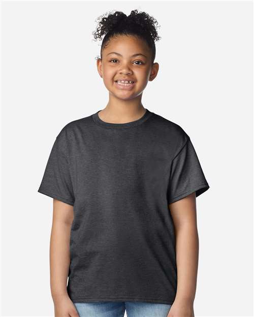 Youth Light Cotton T-Shirt - OnModelFront - B04660142 - Heather Dark Grey