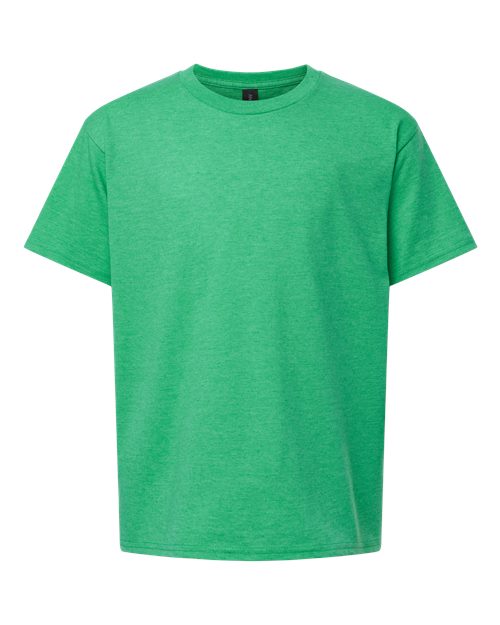 Youth Light Cotton T-Shirt - Front - B04660152 - Heather Irish Green