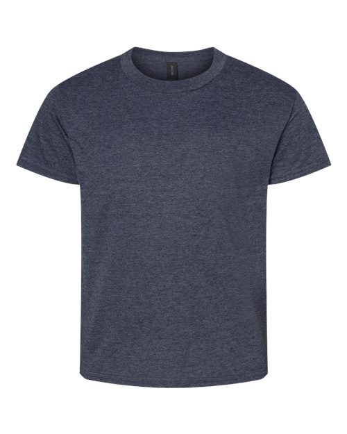 Youth Light Cotton T-Shirt - Front - B04660652 - Heather Navy