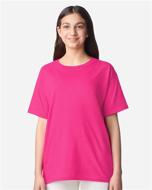 Youth Light Cotton T-Shirt - OnModelFront - B04660172 - Heliconia
