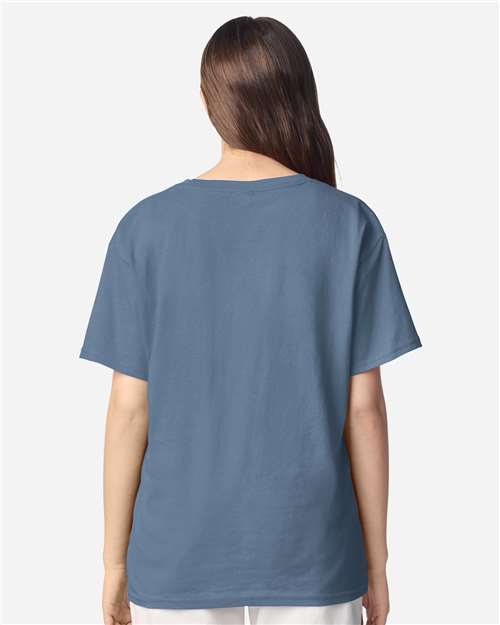 Youth Light Cotton T-Shirt - OnModelBack - B04660182 - Indigo Blue