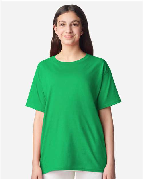 Youth Light Cotton T-Shirt - OnModelFront - B04660192 - Irish Green