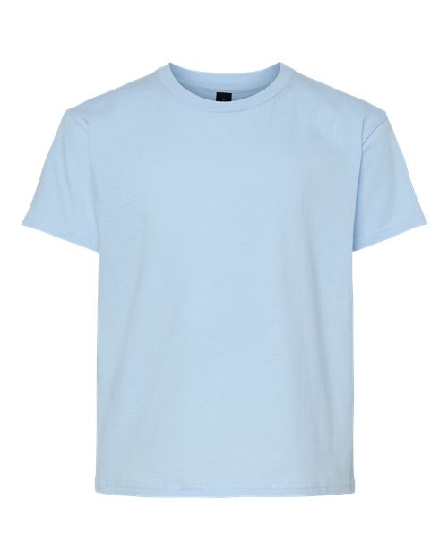 Youth Light Cotton T-Shirt - Front - B04660202 - Light Blue