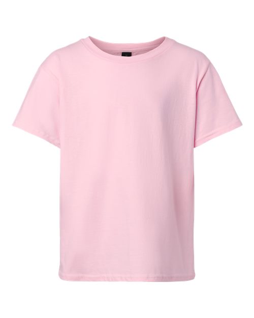 Youth Light Cotton T-Shirt - Front - B04660212 - Light Pink