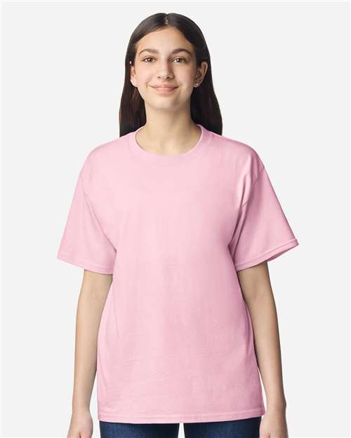 Youth Light Cotton T-Shirt - OnModelFront - B04660212 - Light Pink