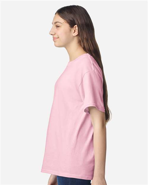 Youth Light Cotton T-Shirt - OnModelSide - B04660212 - Light Pink