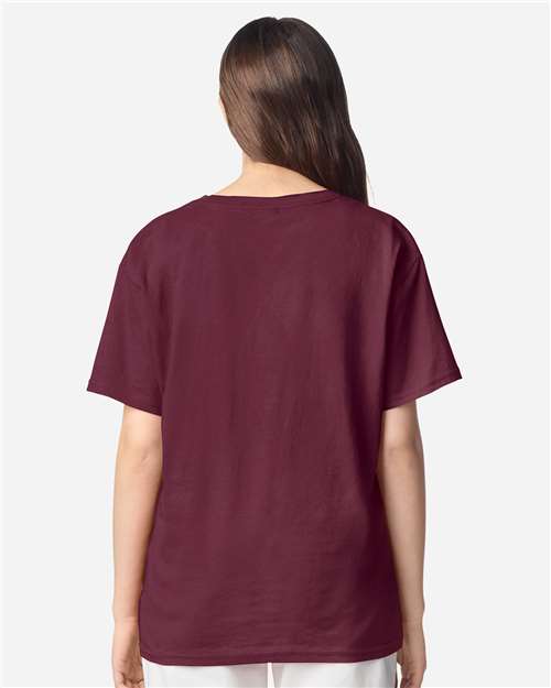 Youth Light Cotton T-Shirt - OnModelBack - B04660532 - Maroon