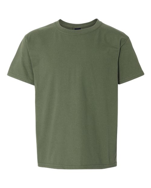 Youth Light Cotton T-Shirt - Front - B04660222 - Military Green