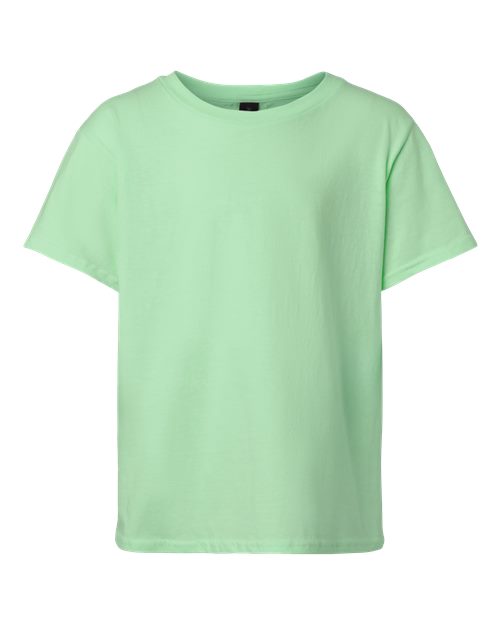 Youth Light Cotton T-Shirt - Front - B04660232 - Mint Green