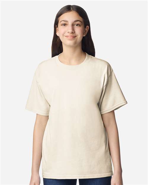 Youth Light Cotton T-Shirt - OnModelFront - B04660242 - Natural