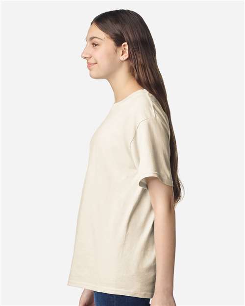 Youth Light Cotton T-Shirt - OnModelSide - B04660242 - Natural