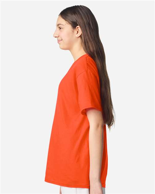 Youth Light Cotton T-Shirt - OnModelSide - B04660662 - Orange