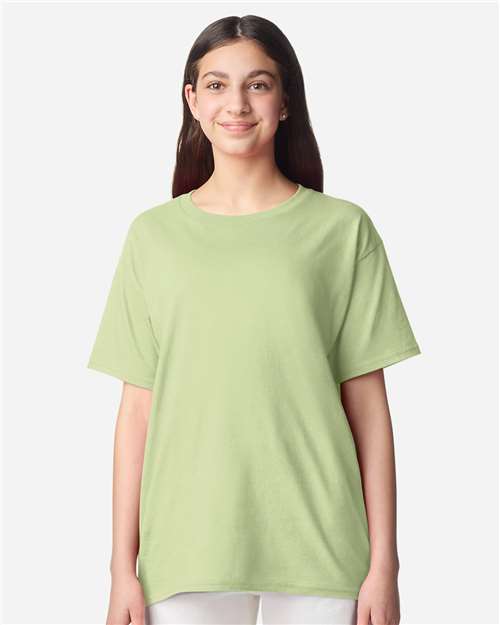 Youth Light Cotton T-Shirt - OnModelFront - B04660272 - Pistachio