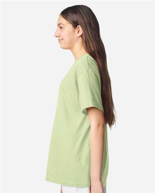 Youth Light Cotton T-Shirt - OnModelSide - B04660272 - Pistachio