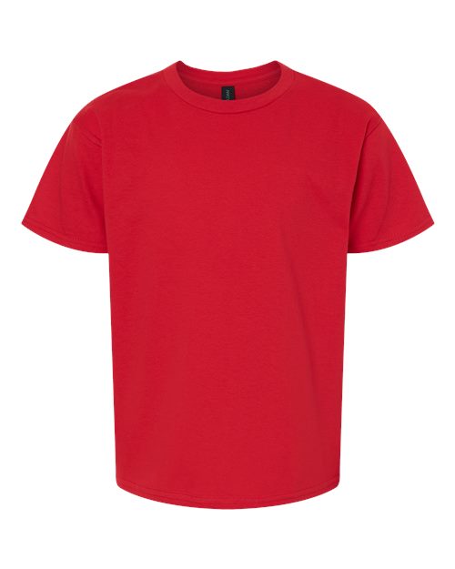 Youth Light Cotton T-Shirt - Front - B04660292 - Red