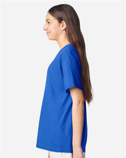 Youth Light Cotton T-Shirt - OnModelSide - B04660312 - Royal