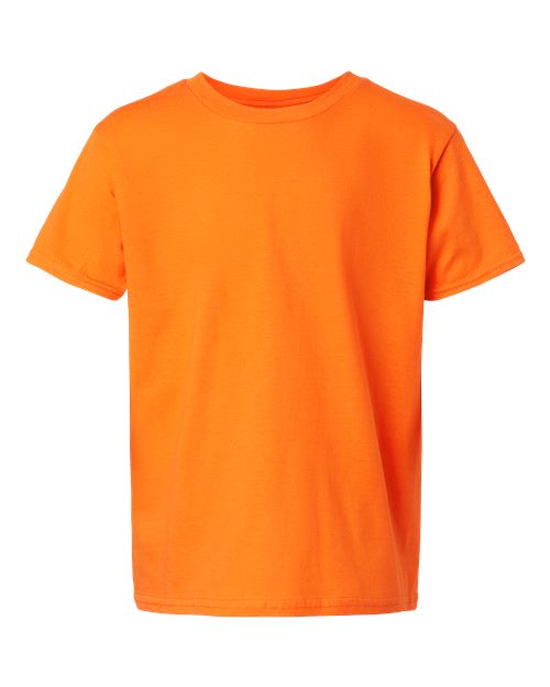 Youth Light Cotton T-Shirt - Front - B04660332 - Safety Orange