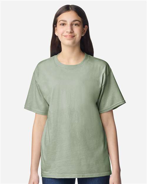 Youth Light Cotton T-Shirt - OnModelFront - B04660352 - Sage