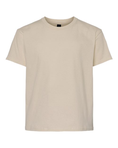 Youth Light Cotton T-Shirt - Front - B04660362 - Sand