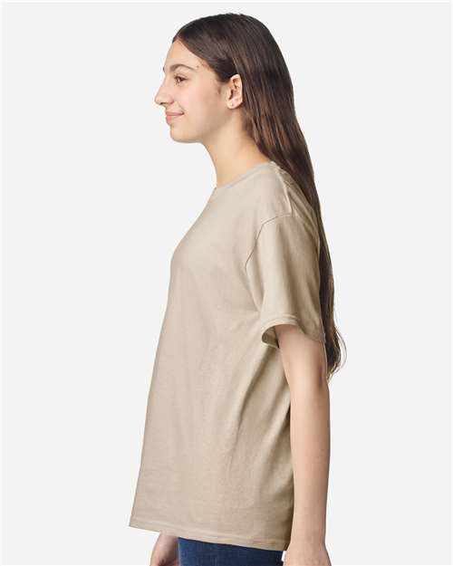 Youth Light Cotton T-Shirt - OnModelSide - B04660362 - Sand