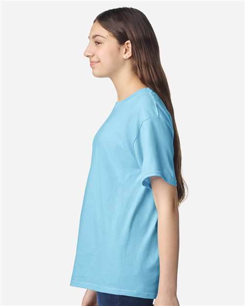 Youth Light Cotton T-Shirt - OnModelSide - B04660382 - Sky