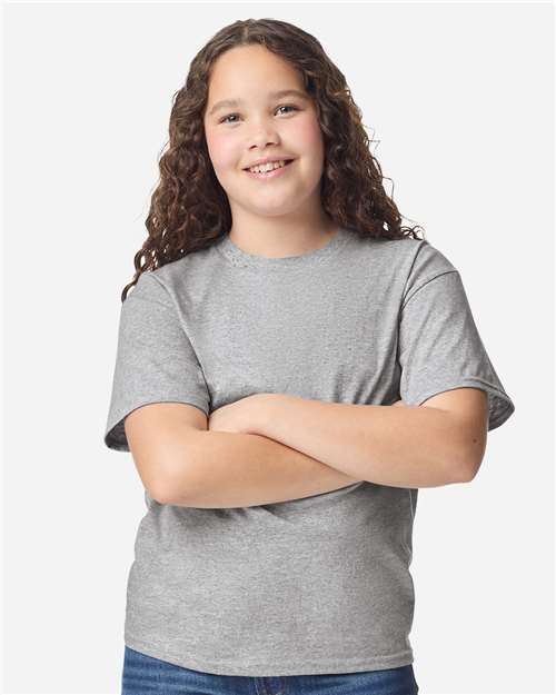 Youth Light Cotton T-Shirt - OnModelFront - B04660392 - Sport Grey