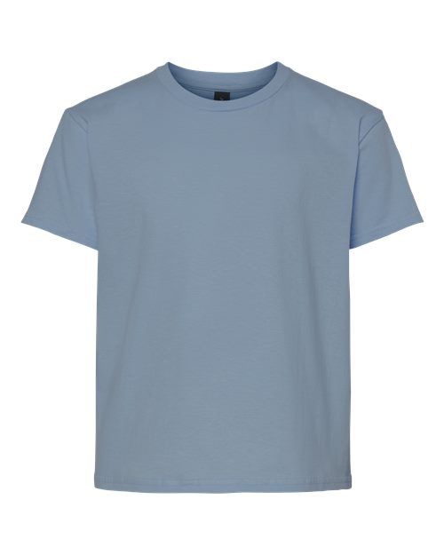 Youth Light Cotton T-Shirt - Front - B04660602 - Stone Blue