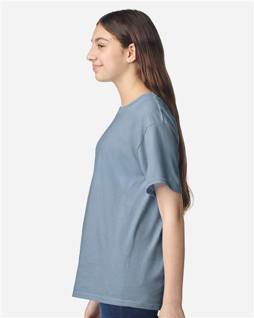 Youth Light Cotton T-Shirt - OnModelSide - B04660602 - Stone Blue