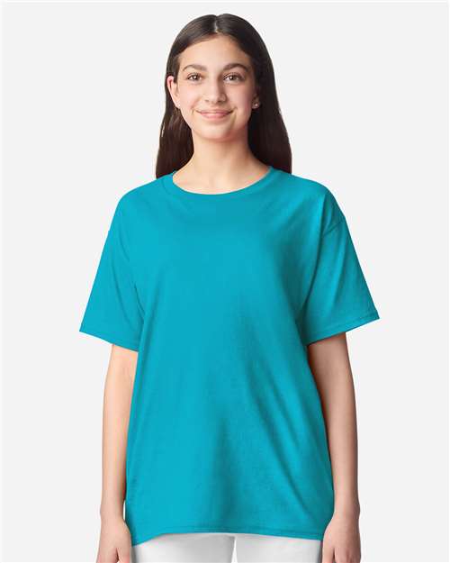 Youth Light Cotton T-Shirt - OnModelFront - B04660402 - Tropical Blue