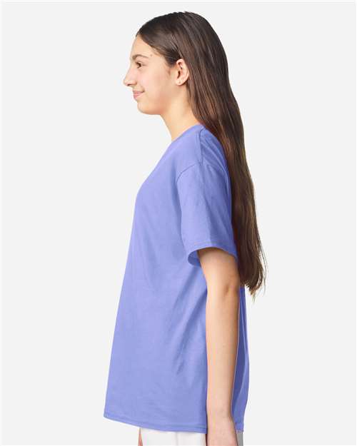 Youth Light Cotton T-Shirt - OnModelSide - B04660412 - Violet