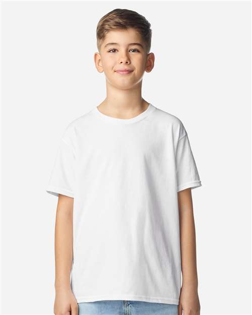 Youth Light Cotton T-Shirt - OnModelFront - B04660002 - White